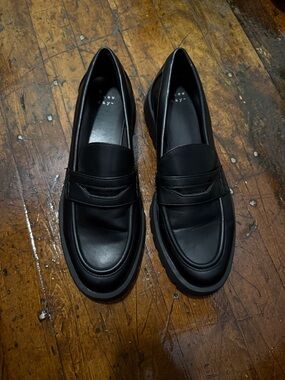 Target Black Leather Penny-Style Loafers